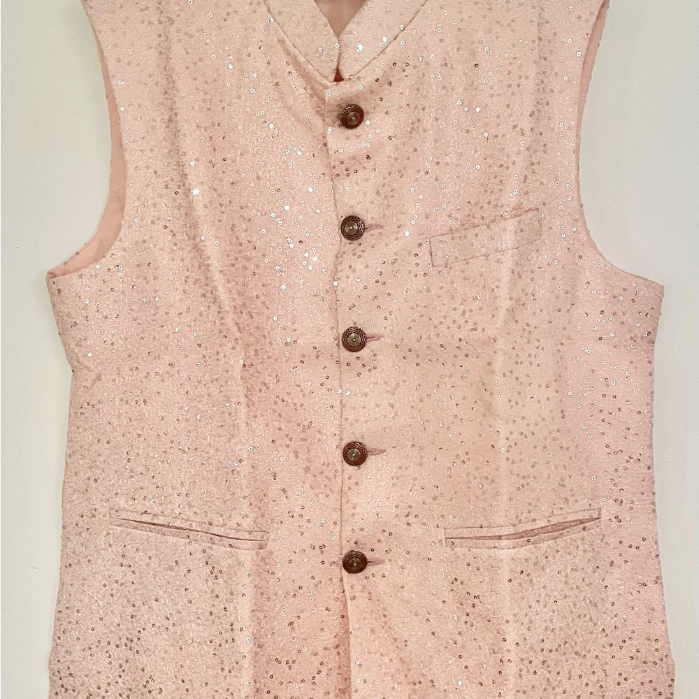 Pink Glittery Button-Up Vest